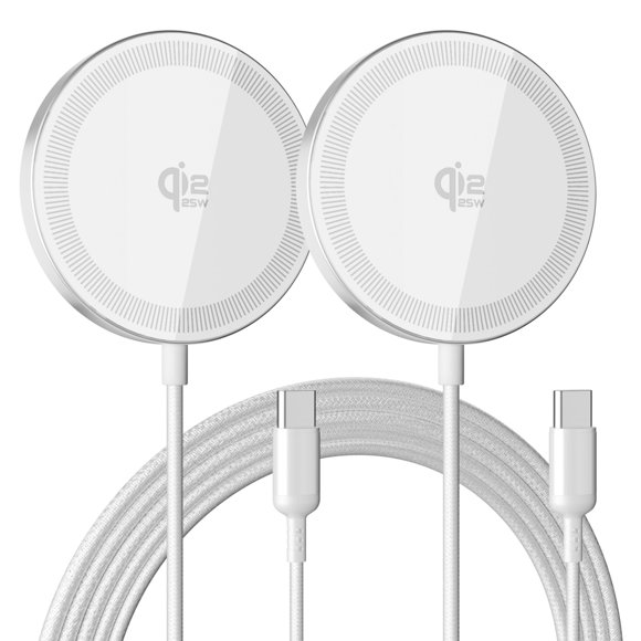 Adaptador de Carga HANDY-GAD Magnético Qi2 25W Paquete de 2 Blanco