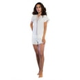 thumbnail image 2 of Women's Sleepwear Lightweight Super Soft Bamboo Short Lace Trim Pajama Set - Made in Turkey (Medium, Ivory), 2 of 4