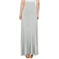 thumbnail image 3 of Made by Johnny Women's Solid Maxi Skirt with Elastic Waist Band XL HEATHER_GREY, 3 of 5