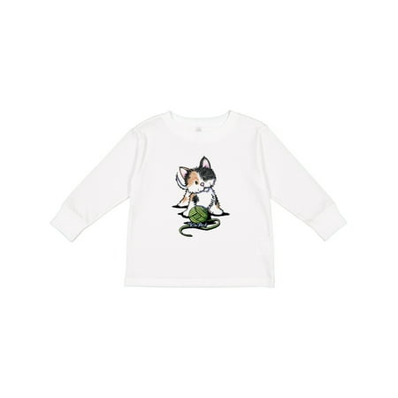 

Inktastic Calico Kitten for Darks Gift Toddler Boy or Toddler Girl Long Sleeve T-Shirt
