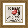 thumbnail image 1 of Wolk, Lisa 26x26 Gold Ornate Wood Framed with Double Matting Museum Art Print Titled - Keep Calm and Say Cheers, 1 of 4