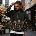 thumbnail image 5 of Hsovts Halloween Pumpkin Ghost Print Hooded Sweatshirt, Long Sleeve Cuff Casual Holiday Pullover Top Black 3xL, 5 of 6