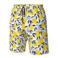 thumbnail image 4 of Logiee Tropical Lemon Print Mens Swim Trunks Quick Dry Board Shorts,Breathable Hawaii Beach Shorts Swimwear Bathing Suits-X-Large, 4 of 6