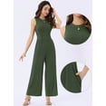 thumbnail image 2 of DARING DIVA Women's Casual Sleeveless Crew neck Wide Leg Jumpsuits L Green, 2 of 6