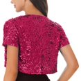 thumbnail image 3 of SXcggal Femme Sequin Veste Cropp Haut Cardigan Jazz Danse Spectacle Club Paillette NR9 Versatile Casual Unique Clothes, 3 of 6