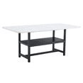thumbnail image 6 of Tcbosik 3-Tier Modern Dining Table with Storage Shelf, 71" Long Accent Table with Metal Frame for Kitchen, Living Room, White, 6 of 10