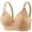 Beige, variant on Full Coverage Bras for Women Lightweight Push up No Underwire Bra Comfy Soft Breathable Bralettes Red 46
