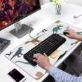 thumbnail image 2 of Long Mouse Pads for Desk,Colorful Dinosaurs Silhouettes Pattern Desk Mats on Top Of Desks, Desk Mouse Pad Extra Large with 3mm Non-Slip Base and Stitched Edge for Gaming,Office,Work,Home 31.5"x15.7", 2 of 6