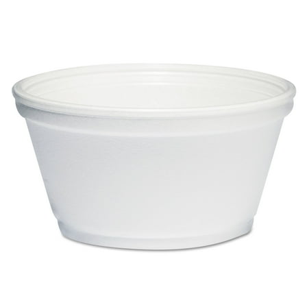 Dart Foam Container, Extra Squat, 8 oz, White, 1,000/Carton