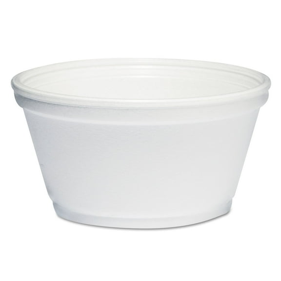 Dart Foam Container, Extra Squat, 8 oz, White, 1,000/Carton