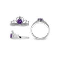 thumbnail image 4 of 1/3 Carat (Ctw) Natural Heart Amethyst Promise Ring in Sterling Silver for Women, 4 of 5