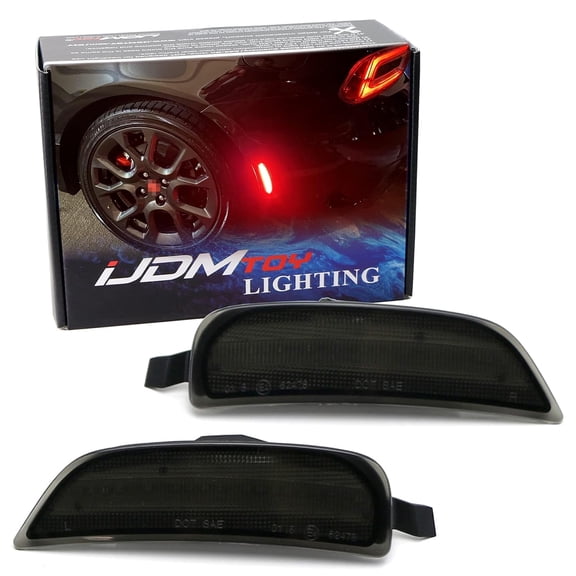 Smoked Lens Red Full LED Strip Rear Side Marker Light Kit For 2016-up Fiat 124 Spider Abarth Trim ONLY, Powered by Total 42-SMD LED, Replace OEM Sidemarker Lamps