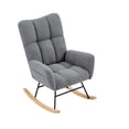 thumbnail image 4 of Nursery Rocking Chair Teddy Upholstered Glider Chair with High Backrest Armchair For Living Room Bedroom, 4 of 6