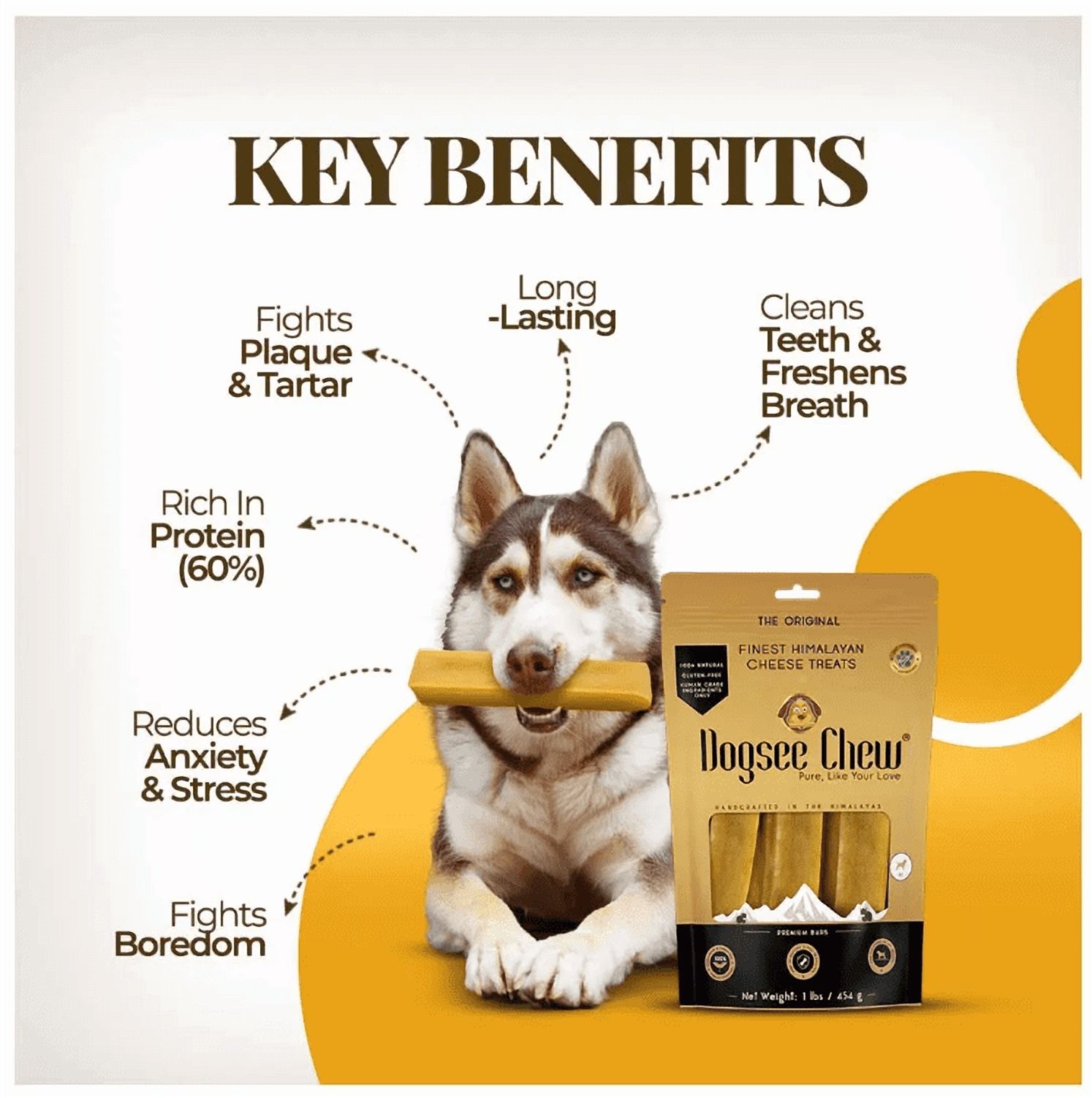 Dogsee Himalayan Yak Chews for Dogs, Medium, 6 Bars photo 6