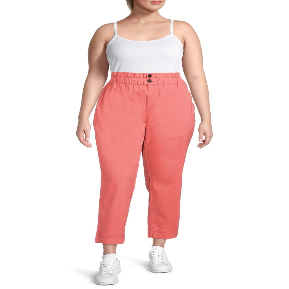High waisted paperbag trousers plus size deals