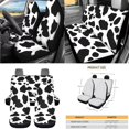 thumbnail image 3 of HUISEFOR Cow Print Car Seat Cover Full Set 15 Pieces for Most Truck SUV Steering Wheel Cover Seat Belt Cover Car Trash Can Air Vent Storage Bag Keychain Rear View Mirror Cover, 3 of 7