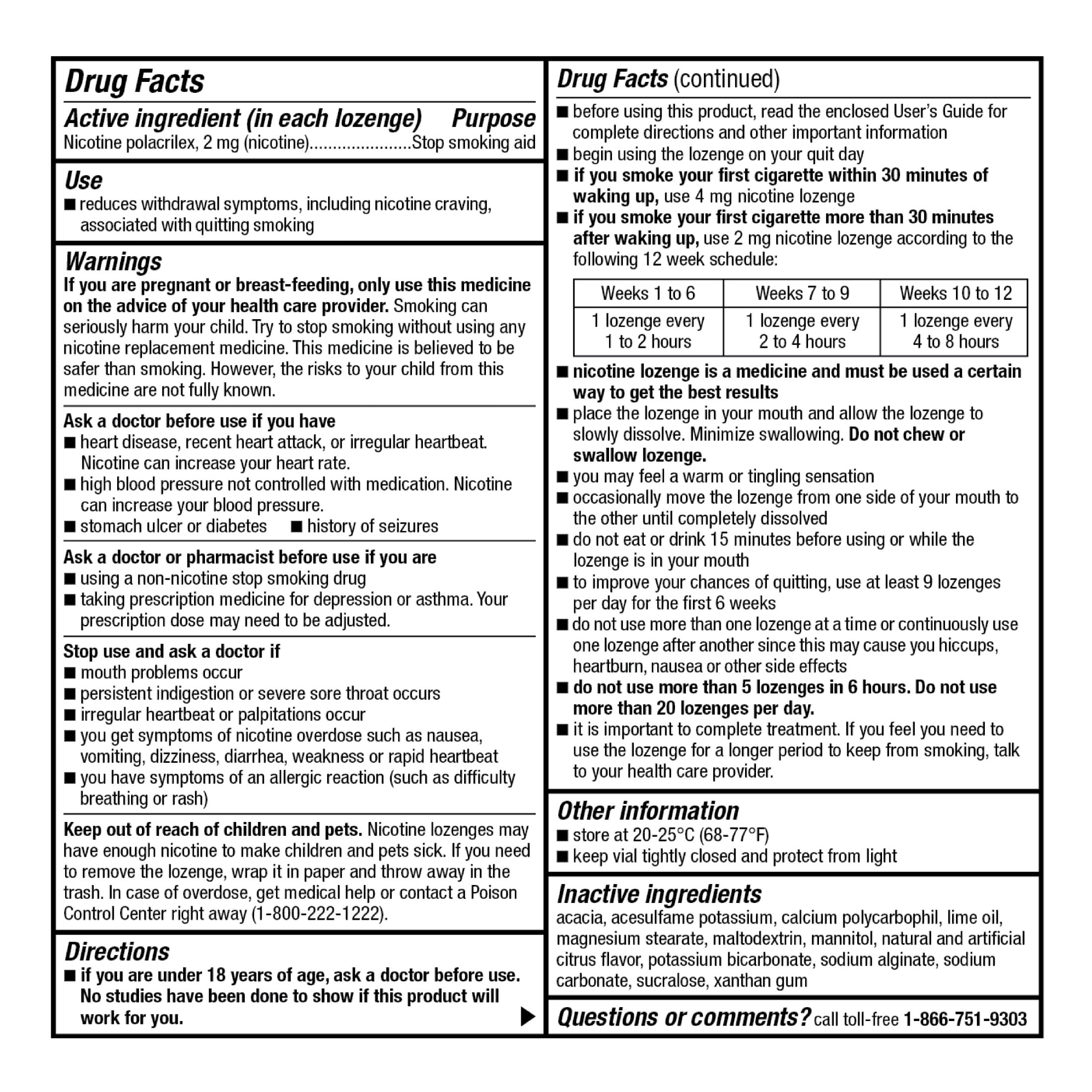 Equate Mini Nicotine Lozenge  2 mg, Stop Smoking Aid, Citrus Flavor, 108 Count