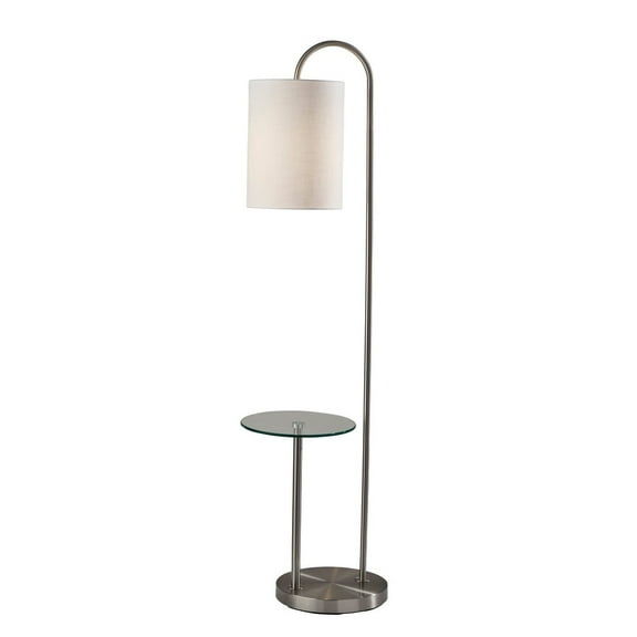 Adesso Amira 64" 3-Way Shelf Floor Lamp with Textured Drum Shade