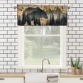 thumbnail image 3 of Black Bear Rod Pocket Thermal Insulated Curtain Valance Wildlife Rustic Wooden Plank Nature Forest Farmhouse Rod Pocket Valances for Bedroom Living Room Dining Room 54 by 18 in, 1 Panel, 3 of 6
