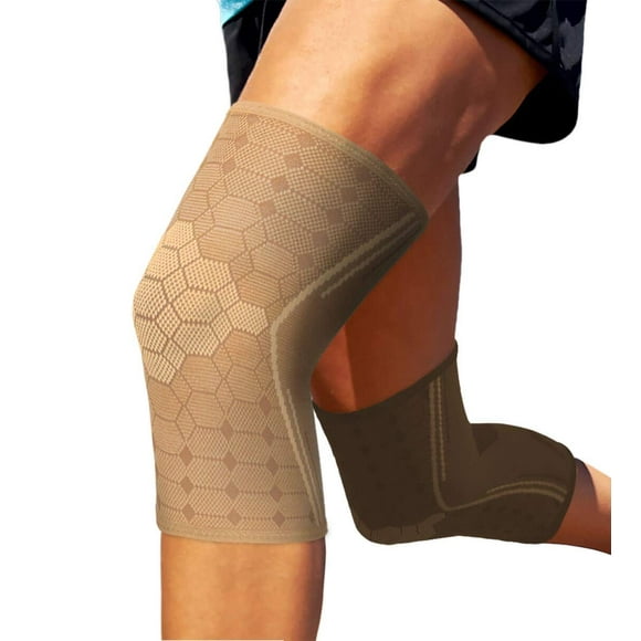 Sparthos Knee Compression Sleeves by (Pair) - Support for Sports, Running, Joint, Knee Pain Relief - Knee Brace for Men and Women - Knee Sprains Strains Arthritis Ligament Injury Recovery (Beige-M)