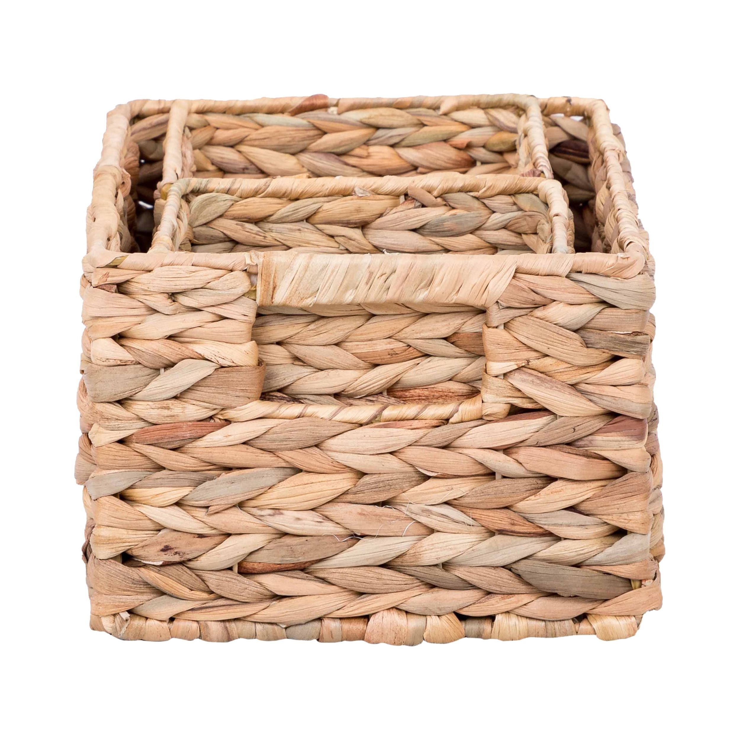 Natural Water Hyacinth Nesting Storage Baskets (3-Piece Set)