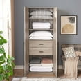 thumbnail image 5 of Manhattan Comfort Lee Wardrobe Closet 1.0 from Engineered Wood in Rustic Gray, 5 of 16