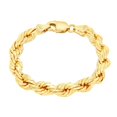 thumbnail image 2 of Nuragold 14K Real Yellow Gold Solid Rope Diamond Cut Chain Bracelet 7"-9" (1.5mm-10mm) Italian Jewelry for Men & Women, 2 of 24
