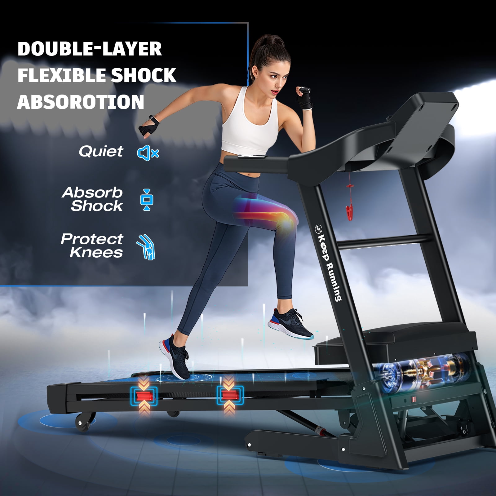 FYC 400lb Capacity 3.5 HP Treadmill with 15% Auto Incline for Home - Heavy Duty Foldable Treadmill with APP/Bluetooth - 18 Inch Wide Belt Folding Treadmill