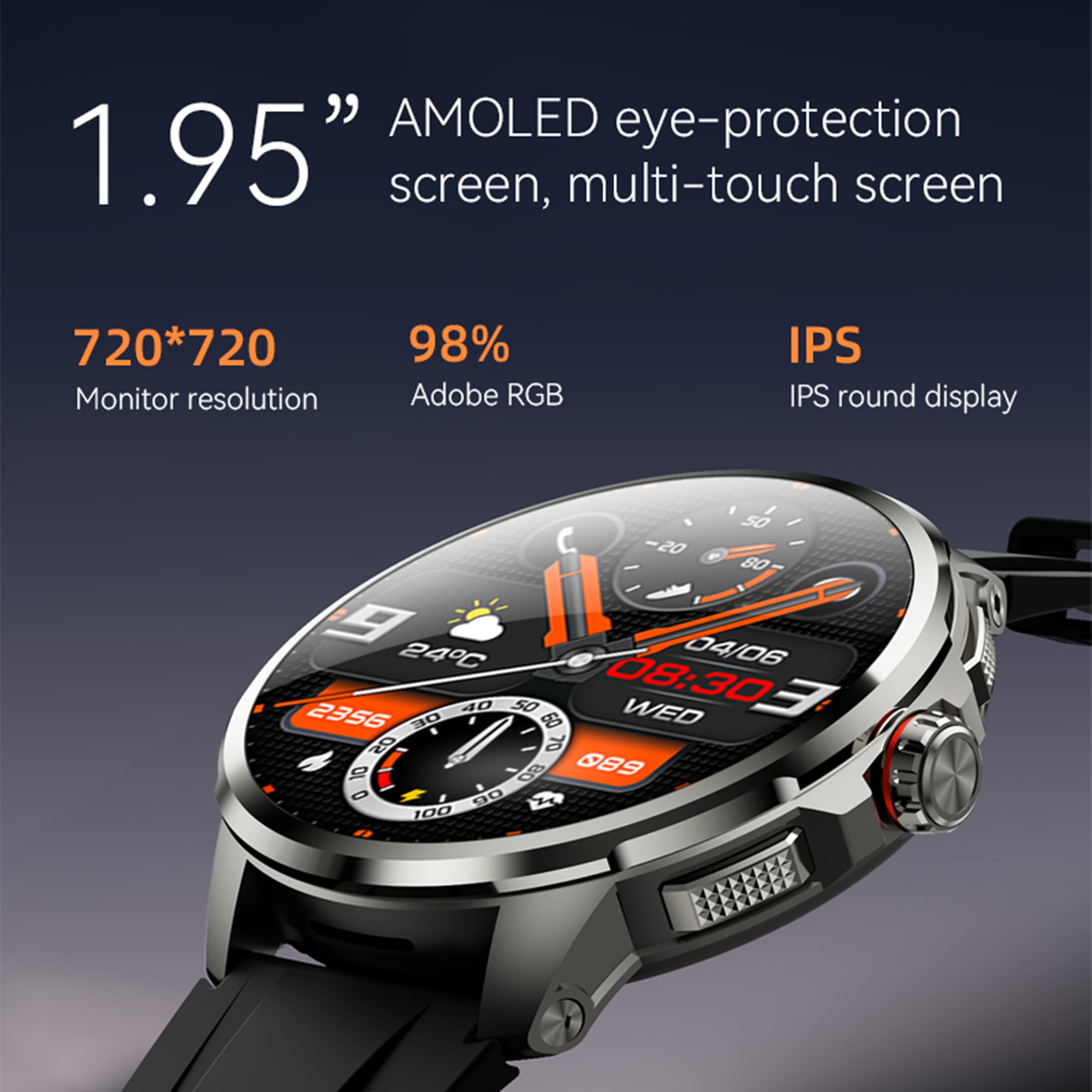 E EYAFA 4G Smart Watch Android System with 1.95 inch AMOLED Screen and SIM Card Slot 3GB RAM+32GB ROM