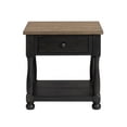 thumbnail image 3 of Ginie End Table, 1 Drawer, Black Brown Solid Rubberwood, 24 Inch, 3 of 3