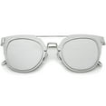 thumbnail image 1 of sunglassLA - Modern Ultra Slim Wire Frame Mirrored Flat Lens Pantos Sunglasses - 58mm, 1 of 4