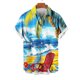 thumbnail image 3 of Mens Casual Manga Corta Botón Abajo Camisas Turndown Cuello Blusa de Impresión, Poliéster Ligero Top de la Moda para el Verano Al Aire Libre Y el Uso Diario, 3 of 6