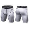 thumbnail image 2 of Men's Compression Athletic Shorts Tight Fit Performance Running Shorts with Elastic Waistband for Gym Workout Training and All Season Sports Wear,White,L, 2 of 8