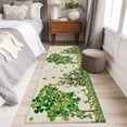 thumbnail image 4 of Runner Rugs 2x6 Ft, St Patrick's Day Non Slip Area Rugs for Kitchen Bedroom Entryway, Lucky Shamrock Gnomes Truck Branches Beige Washable Carpet Runner Rug Floor Mats for Bedroom Home Decor, 4 of 8