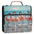 thumbnail image 3 of ALAZA Zipper Binder Bag Flamingo on Beach 3 Ring File Folder Binder Organizer Bag, 3 of 8