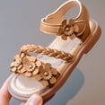 thumbnail image 4 of Eltusu Girls Sandals with Strap, Soft Sole Open Toe No Slip Comfort Summer Shoes Khaki Size 11(Little Kids), 4 of 7
