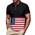 thumbnail image 1 of Blusa y camisa de manga corta con cuello vuelto para hombre, estilo informal, con bolsillos, botones, color block, cuello vuelto, versátil, de poliéster y manga corta., 1 of 6