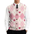 thumbnail image 5 of Valentine's Day Sweater Vest for Men V-Neck Sleeveless Button Up Cardigan Valentines Vest Sweater, 5 of 7