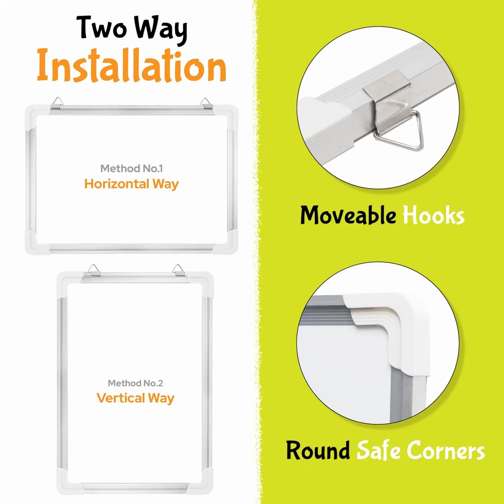 Dry Erase Board For Wall, 15"X12" Hanging Whiteboard With Double-Sided Lap Board