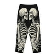 thumbnail image 3 of Lsque Skeletons Love Flowers Print Women's Pajama Pants, Lounge Pant - Comfortable Home Wear,Elastic Waistband, Stylish Design-XX-Large, 3 of 9