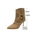thumbnail image 4 of Brown Ladies Brown Suede Boots With Pointed Toe For Casual, 4 of 8