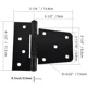 thumbnail image 4 of Bisagras de puerta extra pesadas en negro, hierro forjado negro resistente al óxido con tornillos de acero inoxidable, 4 of 4
