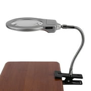 2.25x 5x Desktop LED Lamp Metal Hose Magnifier Magnifying Glass Clamp On Table Reading Loupe With Clamp For Jewelry Coin