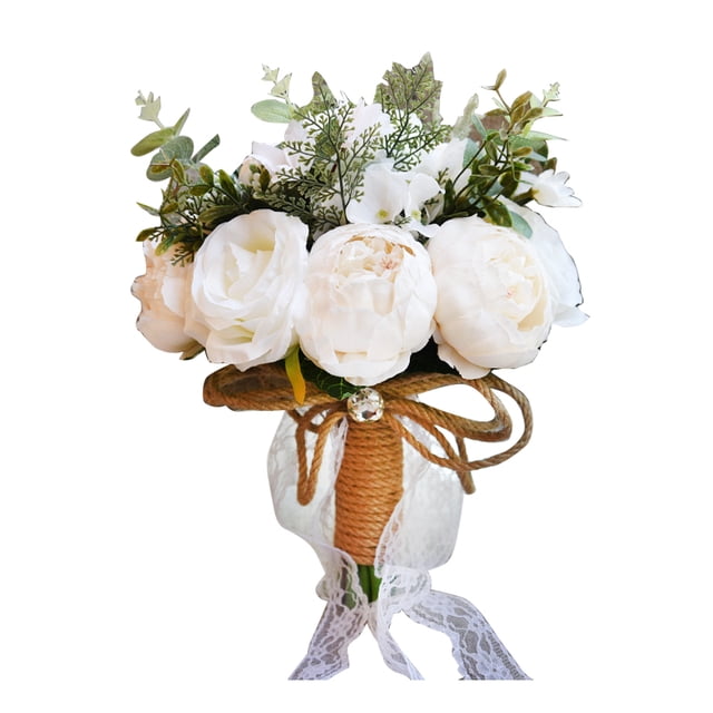Toystoory Novia romántica sosteniendo flores ramo de boda ramillete muñeca decoración de rosas florales Kits de decoración para fiestas