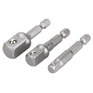 Impact Grade Socket Adapter Set,3pcs Drill Socket Adaptor Hex Drive To 1/4" 3/8" 1/2" Drive Impact Driver for Cordless Drill & Screwdriver, Power Drill & Driver