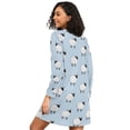 thumbnail image 2 of FORMRS Womens Long Sleeve Nightgowns Crew Neck Sleep Shirt Soft Pajamas Sizes S-3XL, Blue Sheep Pattern, 2 of 8