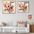thumbnail image 4 of Designart "Harmony of Mid-Century Squares and Shapes II" Abstract Framed Wall Art - Blue Abstract Modern Shapes Entryway Framed Wall Art Print, 4 of 6