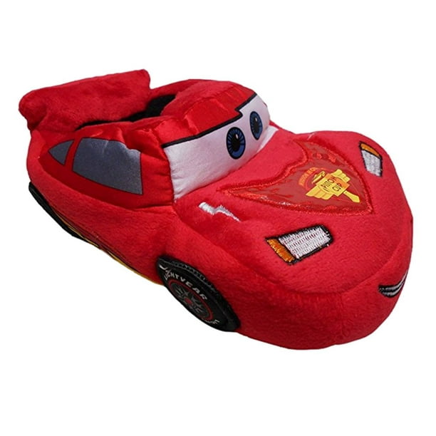 Disney Toddler Boys Cars Plush Red Lightning McQueen Slipper Shoes -