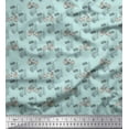 thumbnail image 1 of Soimoi Green Heavy Satin Fabric Bicycle & Eiffel Tower Transport Print Fabric by Yard 56 Inch Wide, 1 of 3