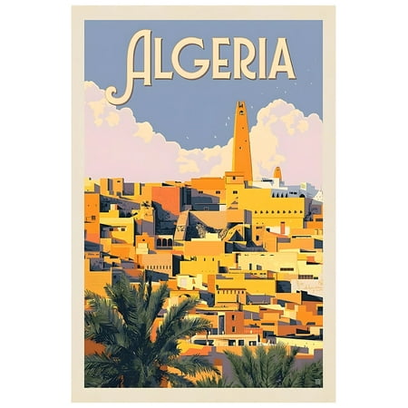 Algeria - Vintage Travel Poster (8x12Inches(US/CANonly))